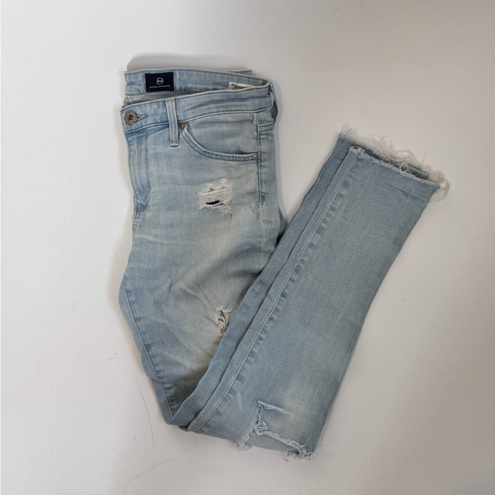 AG The Legging Ankle Light Blue Distressed Women Jeans Size 27R